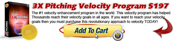 The #1 velocity enhancement program in the world. This program has helped hundreds reach their velocity goals. If you want to know what it is like to throw 90+mph then you must purchase this revolutionary approach to velocity TODAY!