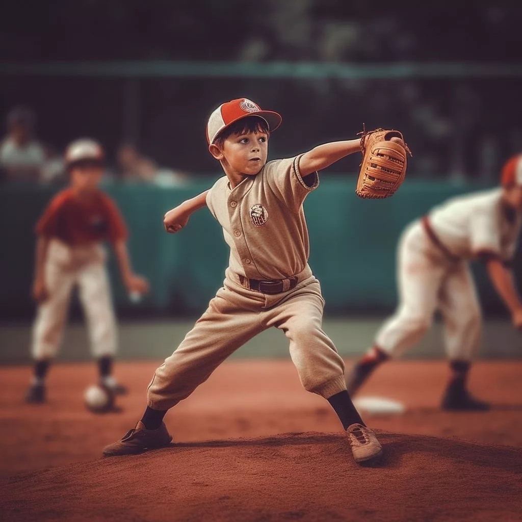 little kids playing baseball